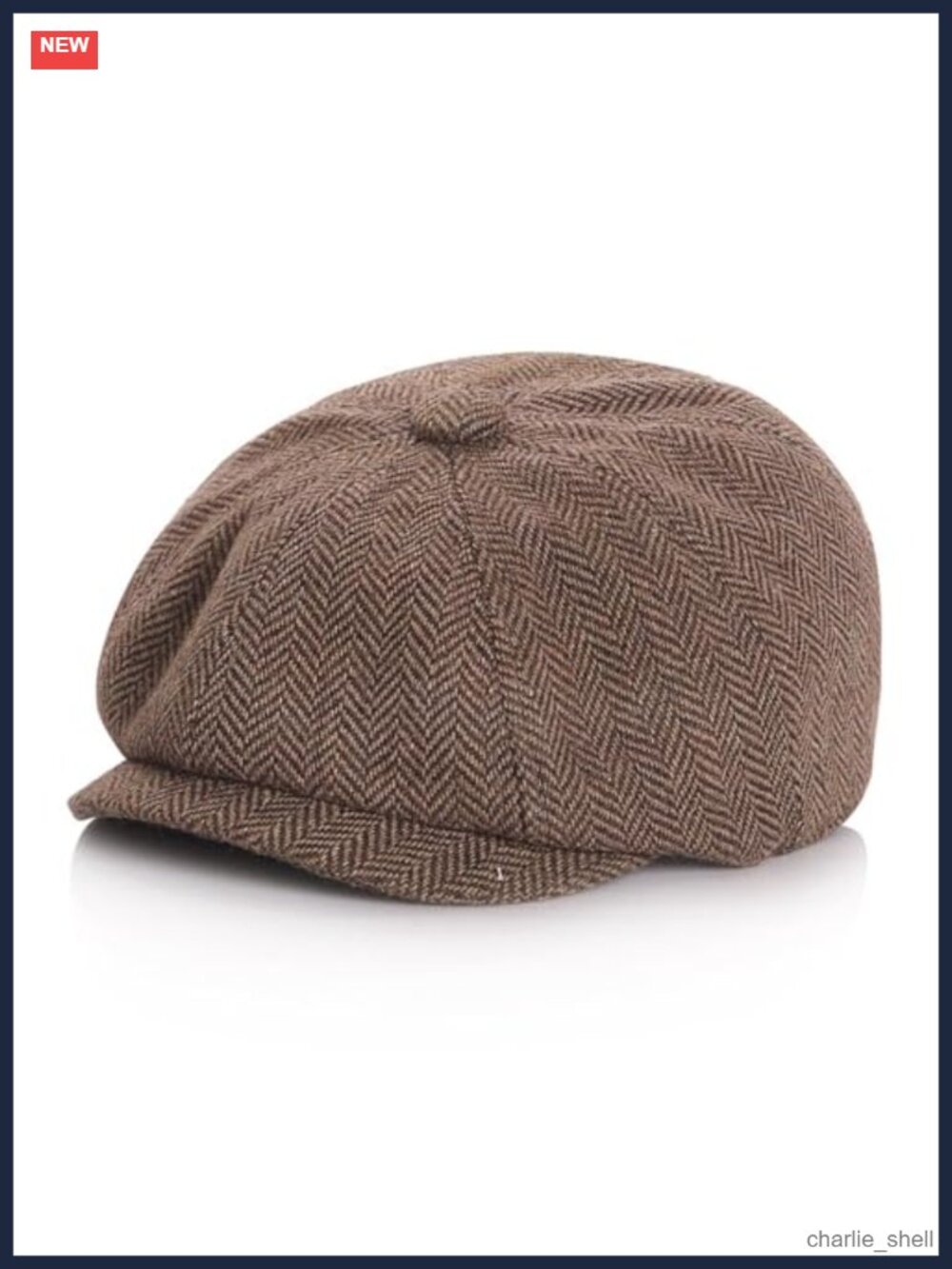 Tweed Newsboy Cap Herringbone Quilted Lining Unisex Parent-Child Beret